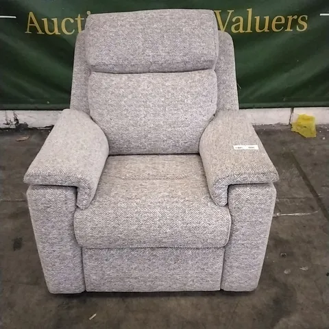 QUALITY BRITISH DESIGNED & MANUFACTURED G PLAN ELLIS POWER RECLINER ARMCHAIR LOWRY SAND FABRIC