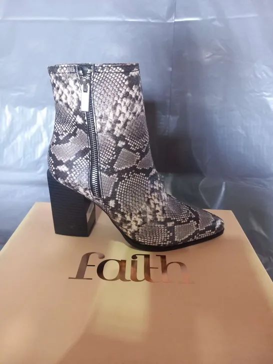 BOXED FAITH BIGGIE GREY SYNTHETC ANKLE BOOTS SIZE 3