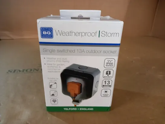 BOXED WEATHERPROOF STORM SINGLE SWITCHED 13A OUTDOOR SOCKET