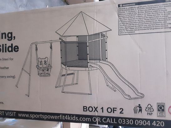Boxed sports power toddler swing, climber & slide (2 boxes) 