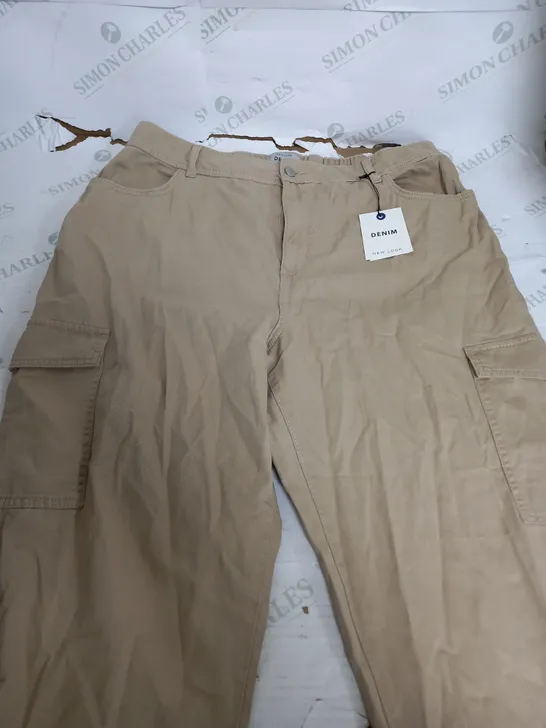 NEW LOOK DENIM TAN TROUSERS - SIZE 18