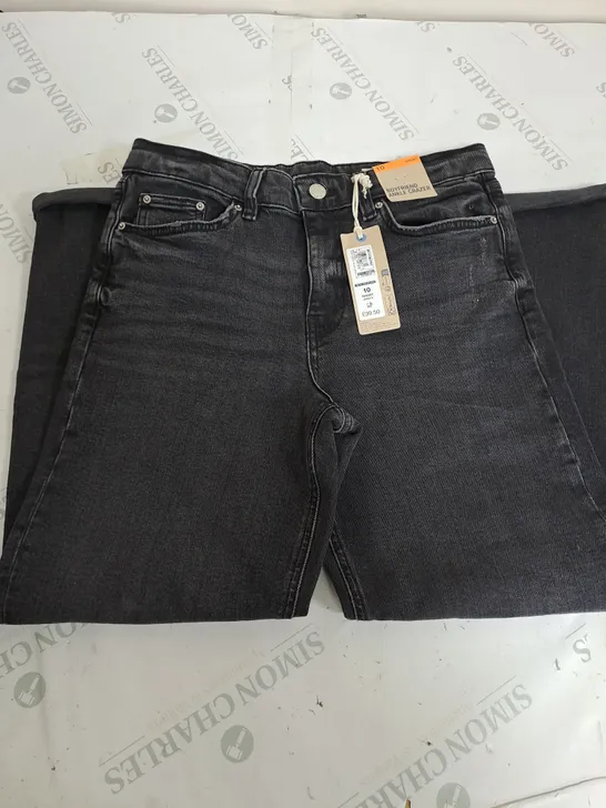 M&S BOYFRIEND ANKLE GRAZER IN DEMIN BLACK - SIZE 10 SHORT