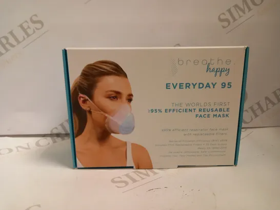 LOT OF APPROX 25 BREATHE HAPPY EVERYDAY 95% FILTRATION REUSABLE MASKS