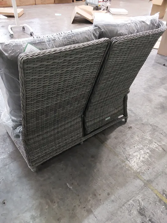 BOXED FIJI LEFT HAND 2 SEAT RATTAN RECLINER IN GREY 