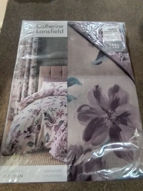 CATHERINE LANSFIELD PAINTED FLORAL EASY CARE DUVET SIZE DOUBLE 