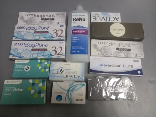 LOT OF ASSORTED EYE CARE ITEMS TO INCLUDE SPECSAVERS, ACUVUE AND BAUSCH & LOMB