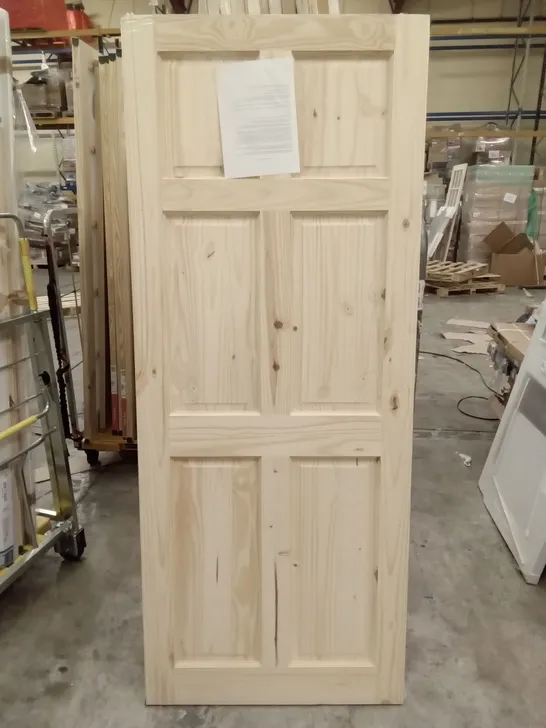 PACKAGED 2050 X 825MM 6 PANNEL KNOTTY PINE INTERNAL DOOR