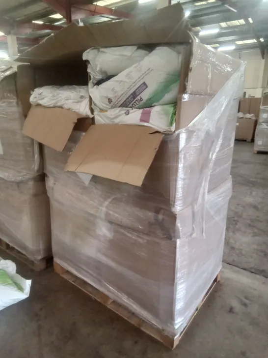 PALLET OF 4 BOXES CONTAINING PILLOWS & BEDDING