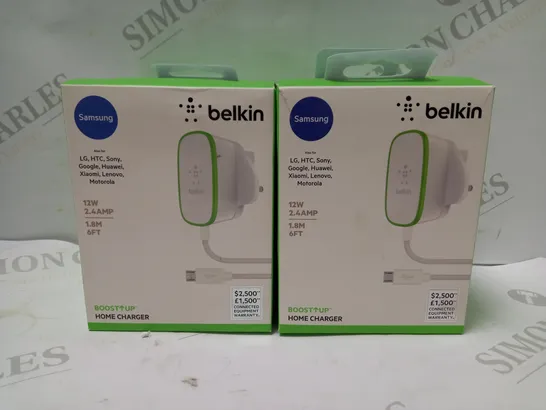 LOT OF 4 BELKIN BOOST UP 1.8 M FAST CHARGE 12 W HARDWIRED MICRO-USB HOME CHARGERS FOR SAMSUNG