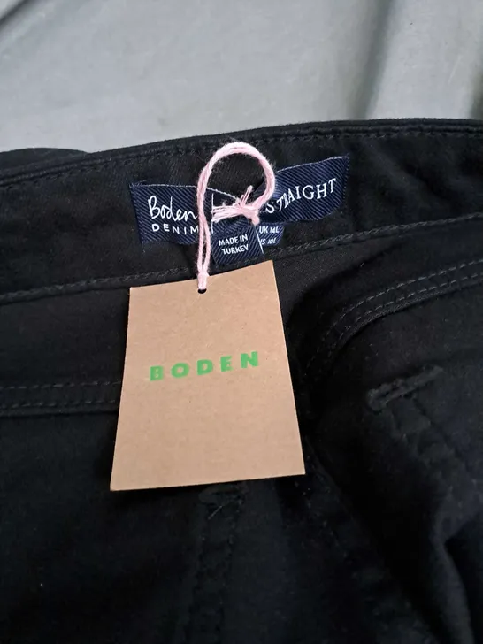 BODEN DENIM STRAIGHT JEANS IN BLACK - UK 14L