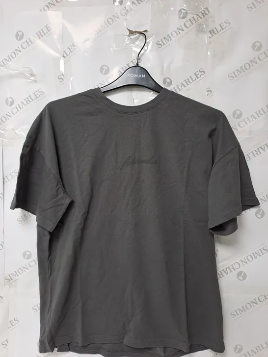 ADANOLA WASHED SHORT SLEEVE BOXY T-SHIRT IN CHARCOAL GREY SIZE XXL 