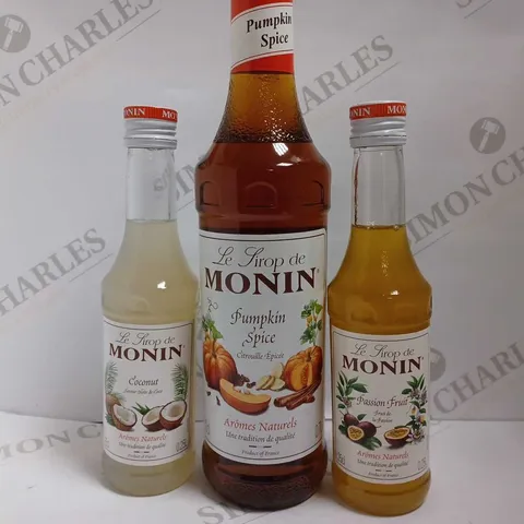 BOX OF APPROX 6 MONIN FLAVOURED COFFEE SYRUPS IN ASSORTED FLAVOURS - COLLECTION ONLY