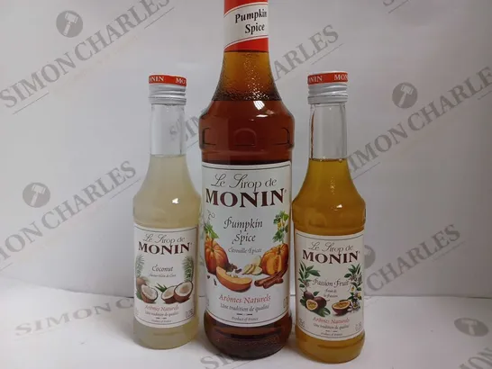 BOX OF APPROX 6 MONIN FLAVOURED COFFEE SYRUPS IN ASSORTED FLAVOURS - COLLECTION ONLY