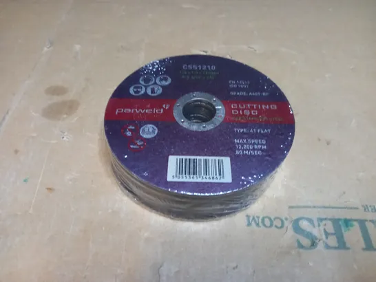 PACK OF 25 PARWELD CSS1210 CUTTING DISCS