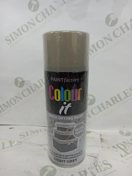 BOX OF 12 COLOUR IT LIGHT GREY SPRAY PAINT