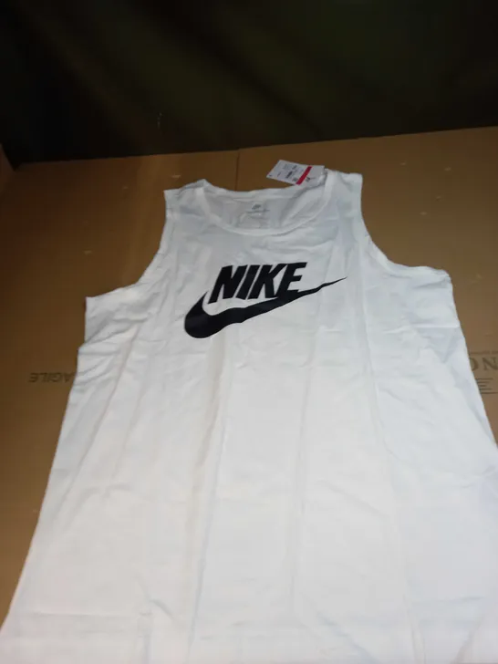 MENS NIKE LOGO WHITE VEST SIZE L