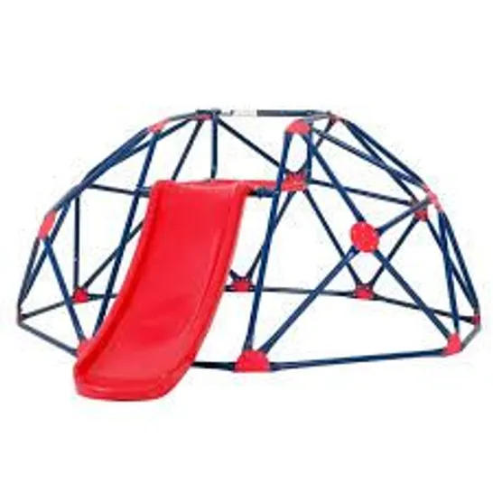 BOXED COSTWAY 10FT KIDS GEOMETRIC DOME CLIMBER WITH CONVENIENT GRIP - RED