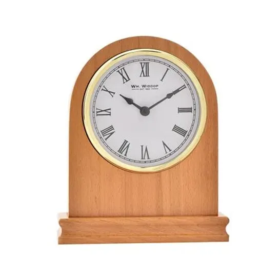 WM WIDDOP STAINED WOOD MANTEL CLOCK