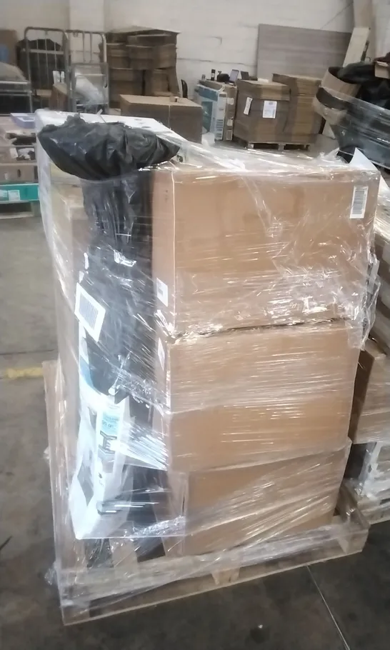 PALLET OF ASSORTED ITEMS INCLUDING NINJA SPEEDI RAPID COOKER, ALISON CORK GINKGO LEAF TABLE LAMP, COOK'S ESSENTIALS 5.8L AIR FRYER, SHARK STEAM FLOOR SCRUBBER 