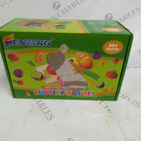 TWO BOXED ENZYKG FRESH FRUIT AND VEGETABLE CUTTING TOY SET