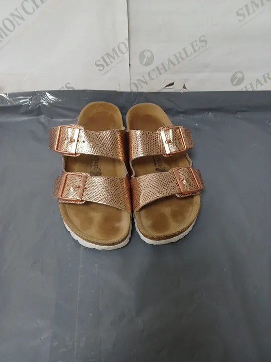 BONOVA ladies flat gold sandals size eu 38