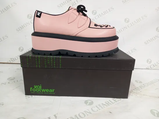 BOXED PAIR OF KOI PLATFORM CHUNKY TRAINERS IN PINK SIZE 4