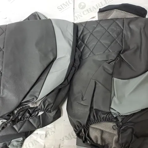 SET OF 2 CAR SEAT COVERS - BLACK AND GREY / BLACK 