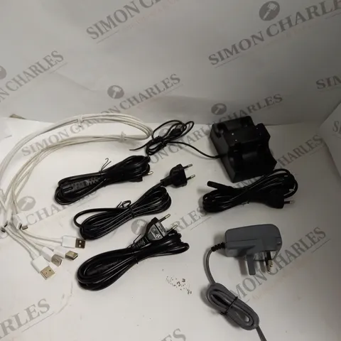 LARGE QUANTITY OF ASSORTED POWER SUPPLIES & A/V CABLES 