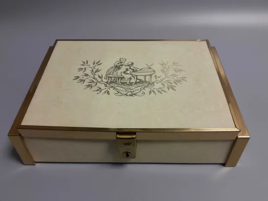 GOLD EFFECT TRIMMED JEWELLERY BOX