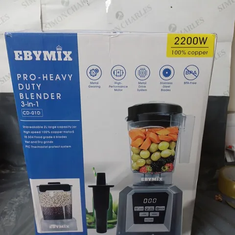 EBYMIX 3-IN-1 PRO-HEAVY DUTY BLENDER 2200W