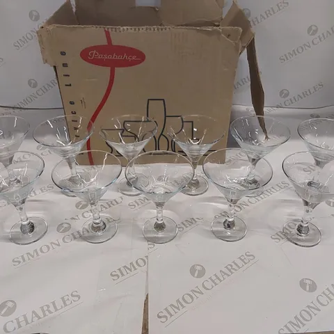 BOX OF 11x MARTINI GLASSES