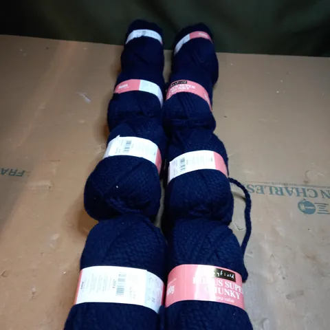 LOT OF 8X ROLLS OF NAVY BLUE WOOL 