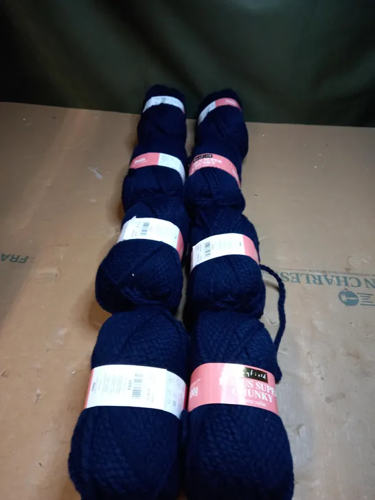 LOT OF 8X ROLLS OF NAVY BLUE WOOL 