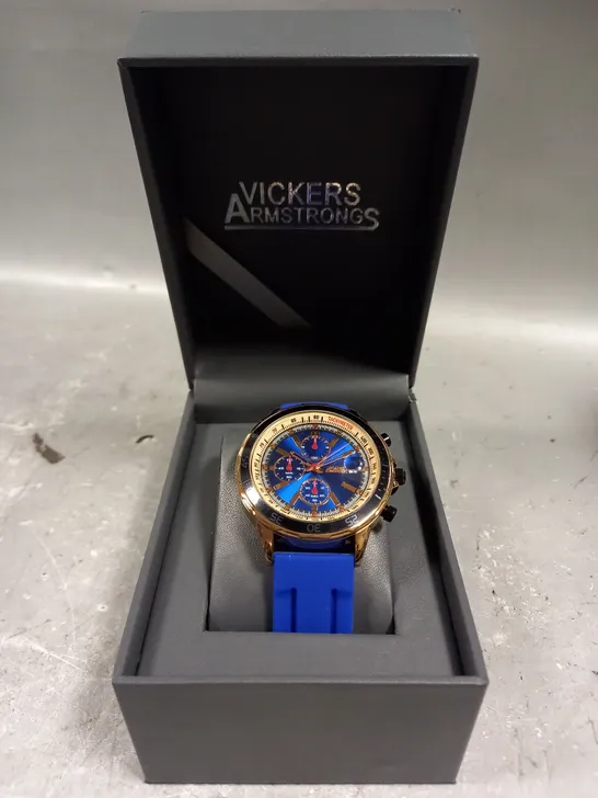 VICKERS ARMSTRONGS ESCAPADE BLUE DIAL WATCH 