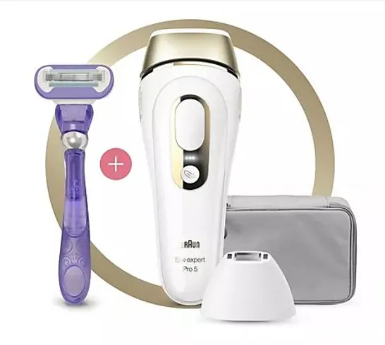 BRAUN SILK-EXPERT PRO 5 IPL WITH 2 HEADS, RAZOR & VANITY CASE