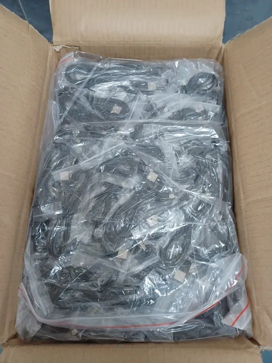 APPROXIMATELY 400 BAGGED MICRO USB CHARGERS IN BLACK 