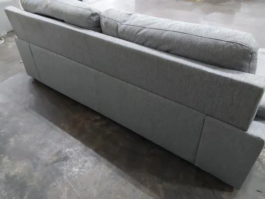 DESIGNER THREE SEATER SOFA GREY FABRIC 