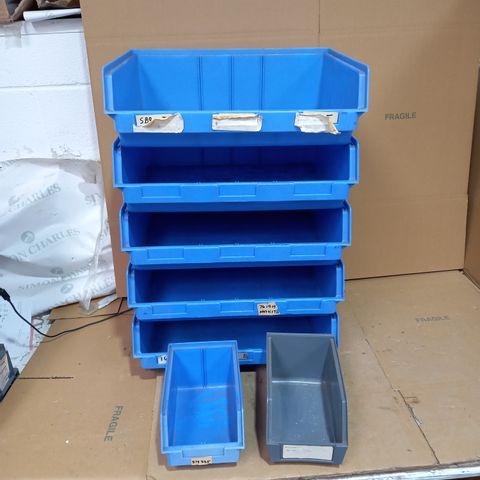 LOT OF 7 ASSORTED STACKABLE SORTING TRAYS