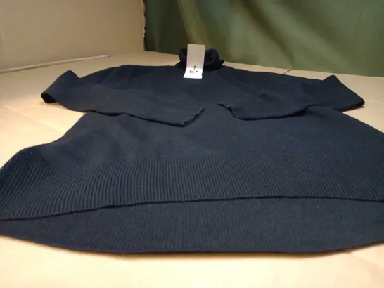 MASSIMO DUTTI BLACK ROLL NECK TOP - MEDIUM