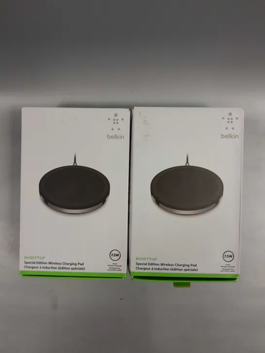 2 X BOXED BELKIN BOOST-UP SPECIAL EDITION 7.5W WIRELESS CHARGING PADS IN BLACK 