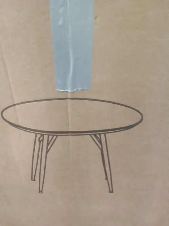 BOXED LOGAN ROUND DINING TABLE - HIGH GLOSS GREY 