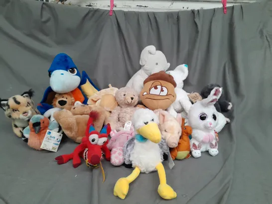 BOX OF ASSORTED PLUSH SOFT TEDDIES