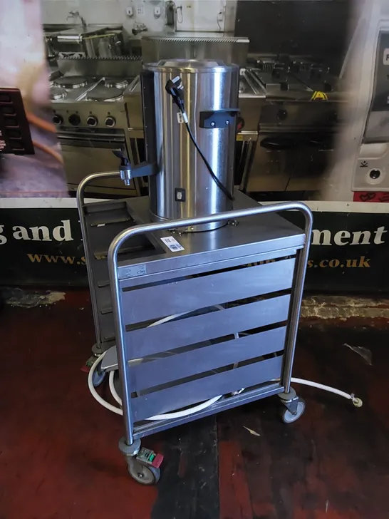 COMMERCIAL STAINLESS STEEL CATERING TROLLEY WITH HOT WATER BOILER DISPENSER 