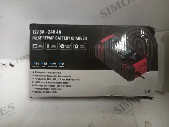 BOXED 12V 8A-24V 4A PULSE REPAIR BATTERY CHARGER