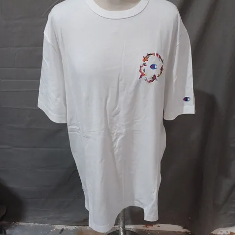 CHAMPION X PERCIVAL KOI CARP T SHIRT WHITE SIZE XL