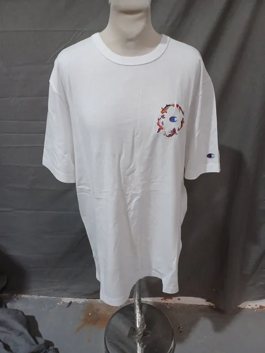 CHAMPION X PERCIVAL KOI CARP T SHIRT WHITE SIZE XL