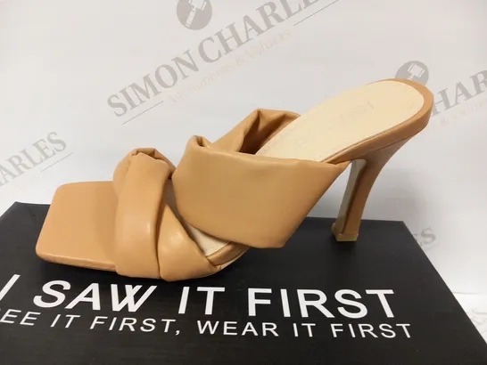 BOXED I SAW IT FIRST TWISTED DOUBLE STRAP HEELED MULE SIZE 4