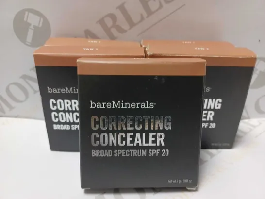 LOT OF 4 BAREMINERALS CORRECTING CONCEALERS SPF20 - TAN 1