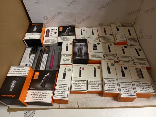 LOT OF APPROXIMATELY 20 E-CIGARATTES TO INCLUDE ASPIRE POCKEX KIT, AND GEEKVAPE AEGIS BOOST PLUS ETC.