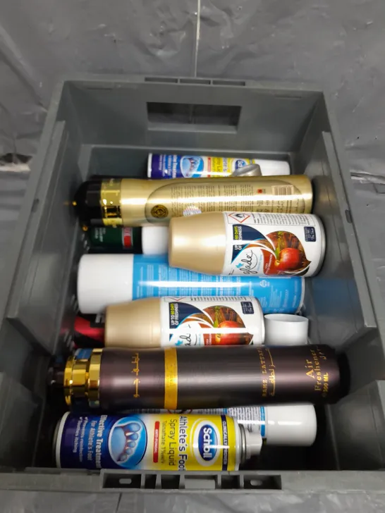 APPROXIMATELY 5 ASSORTED AEROSOLS TO INCLUDE BODY SPRAY , FOOT SPRAY , AUTOMATIC ROOM SPRAY , ETC 